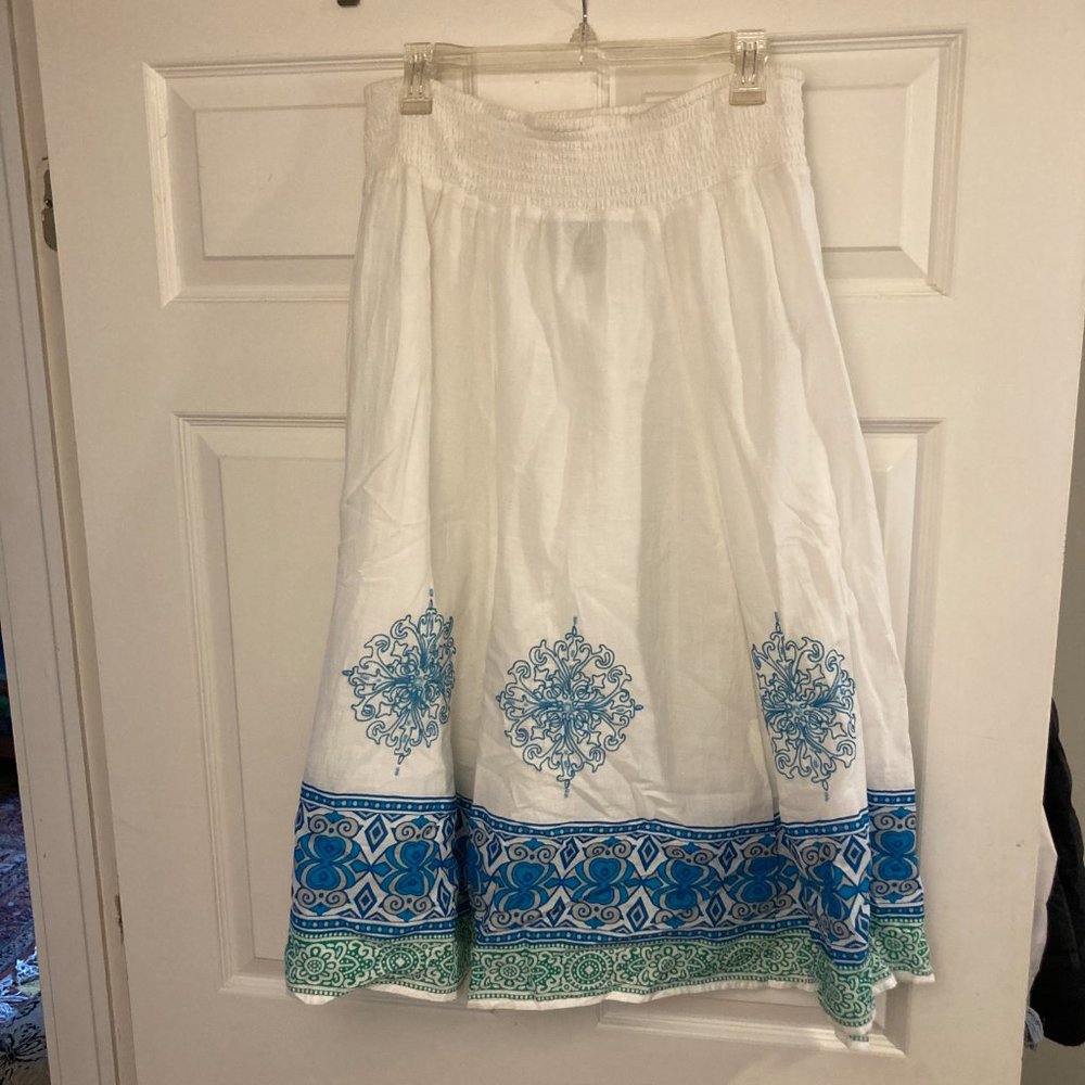 White Knee-Length Skirt